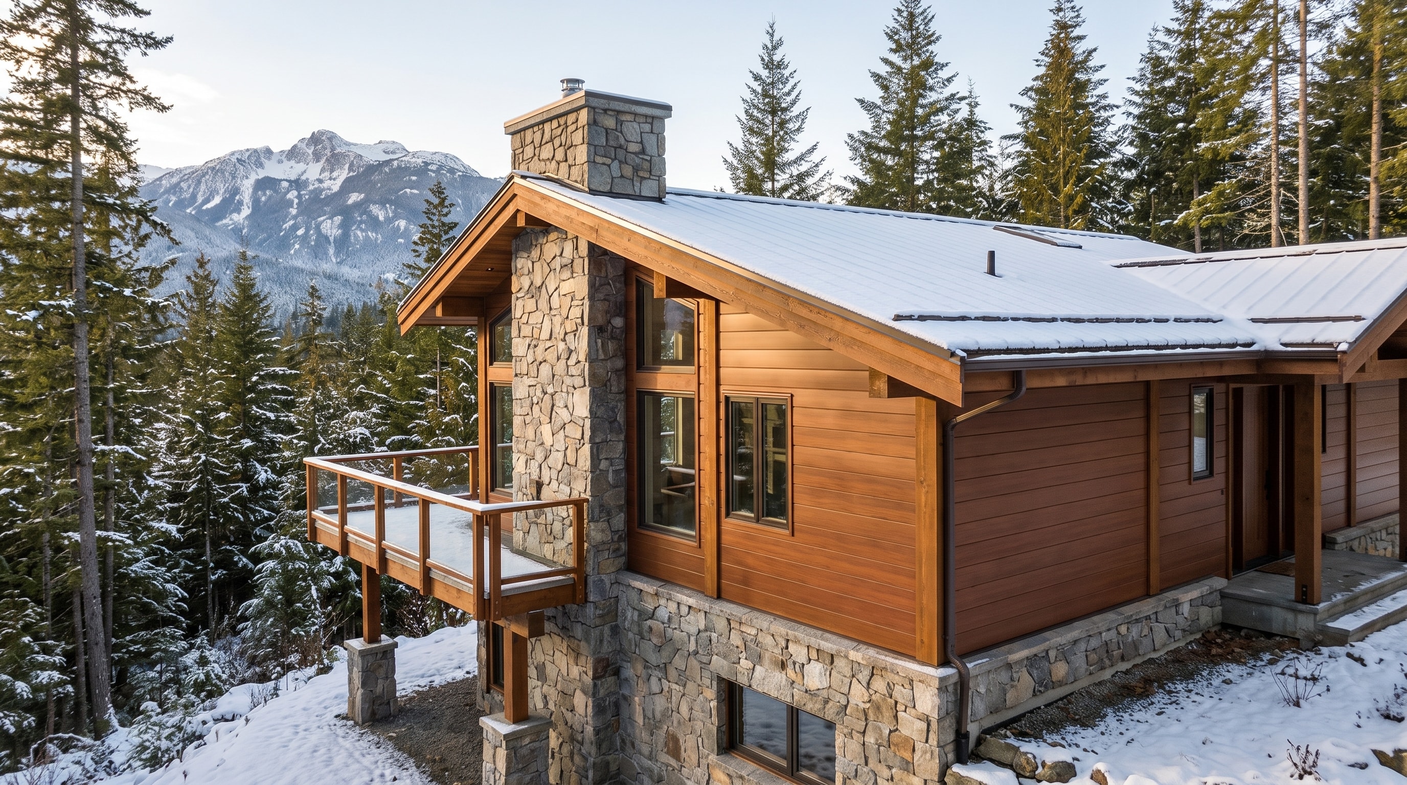 TerraGroove wood-look V-Groove in a four-season mountain application